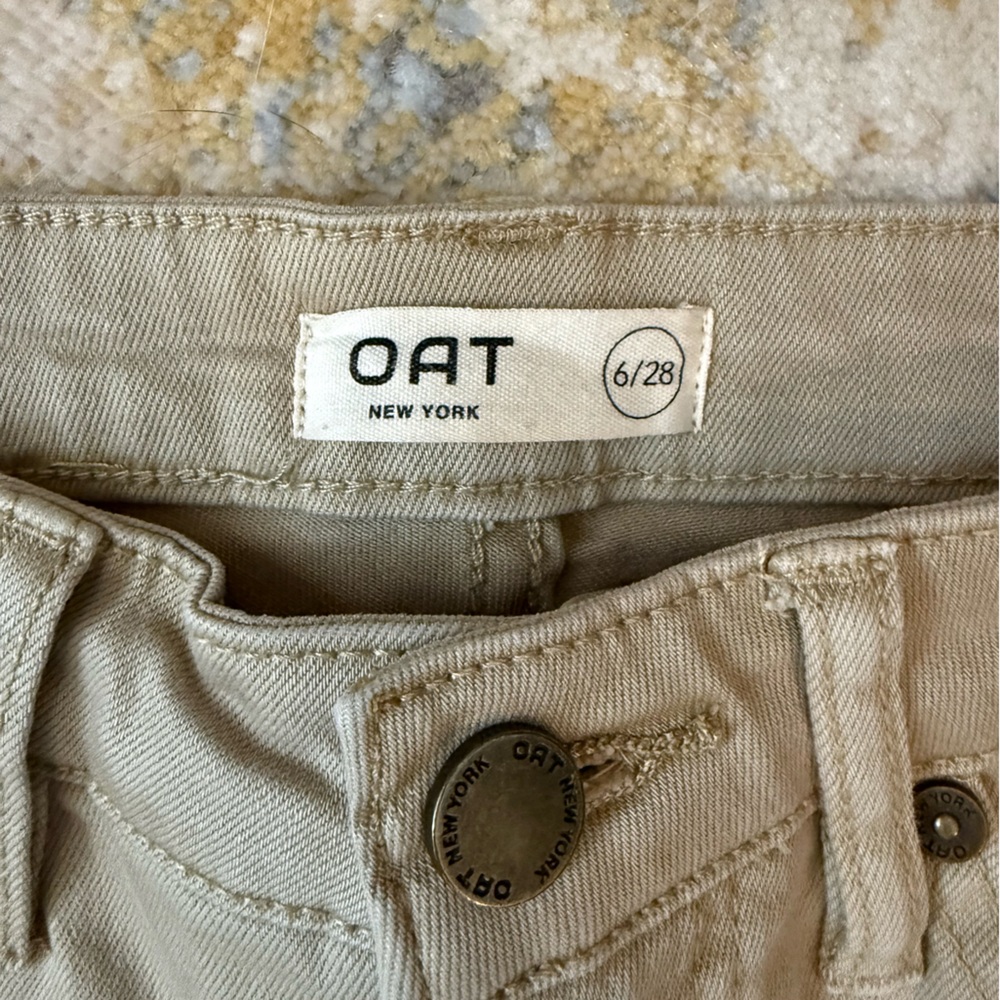 OAT New York Cropped Wide-Leg Tan Jeans, size 6/28” waist - Picture 3 of 5